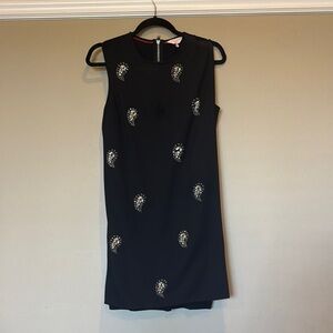 Ted Baker Black Sheath Mini Dress Mock Neck